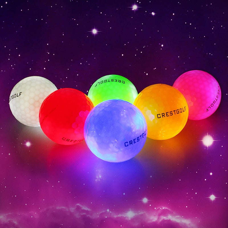 Crestgolf LED Golf Balls for Night Glow in The Dark Golf Ball Super Bright Six Color for Your Choice Best Golf Gift for Golfers