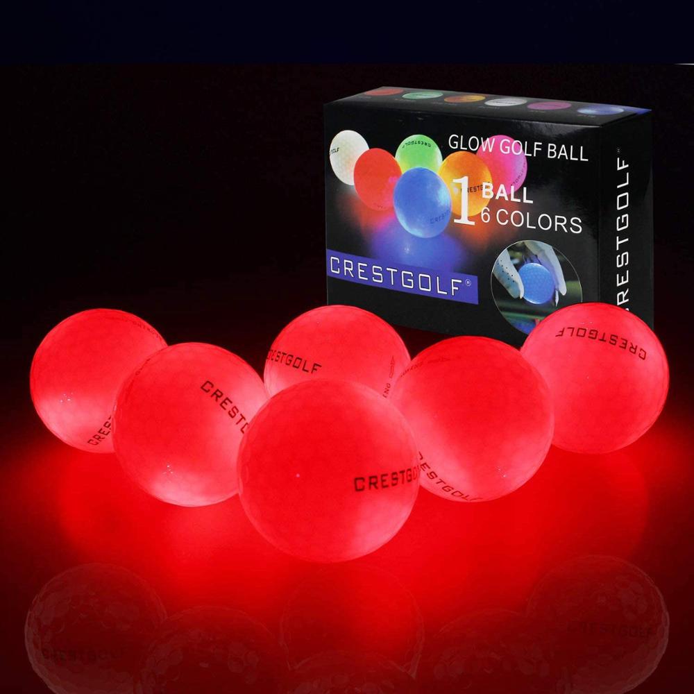 Crestgolf LED Golf Balls for Night Glow in The Dark Golf Ball Super Bright Six Color for Your Choice Best Golf Gift for Golfers