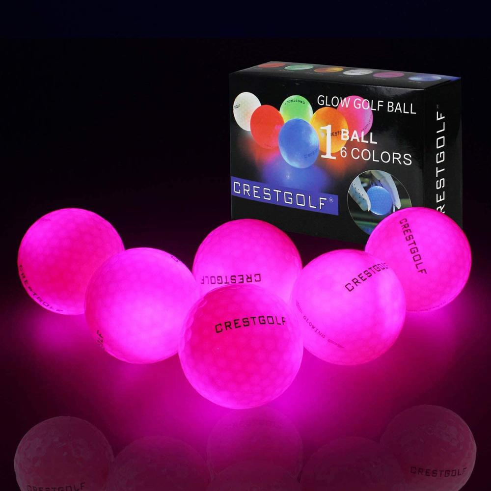 Crestgolf LED Golf Balls for Night Glow in The Dark Golf Ball Super Bright Six Color for Your Choice Best Golf Gift for Golfers