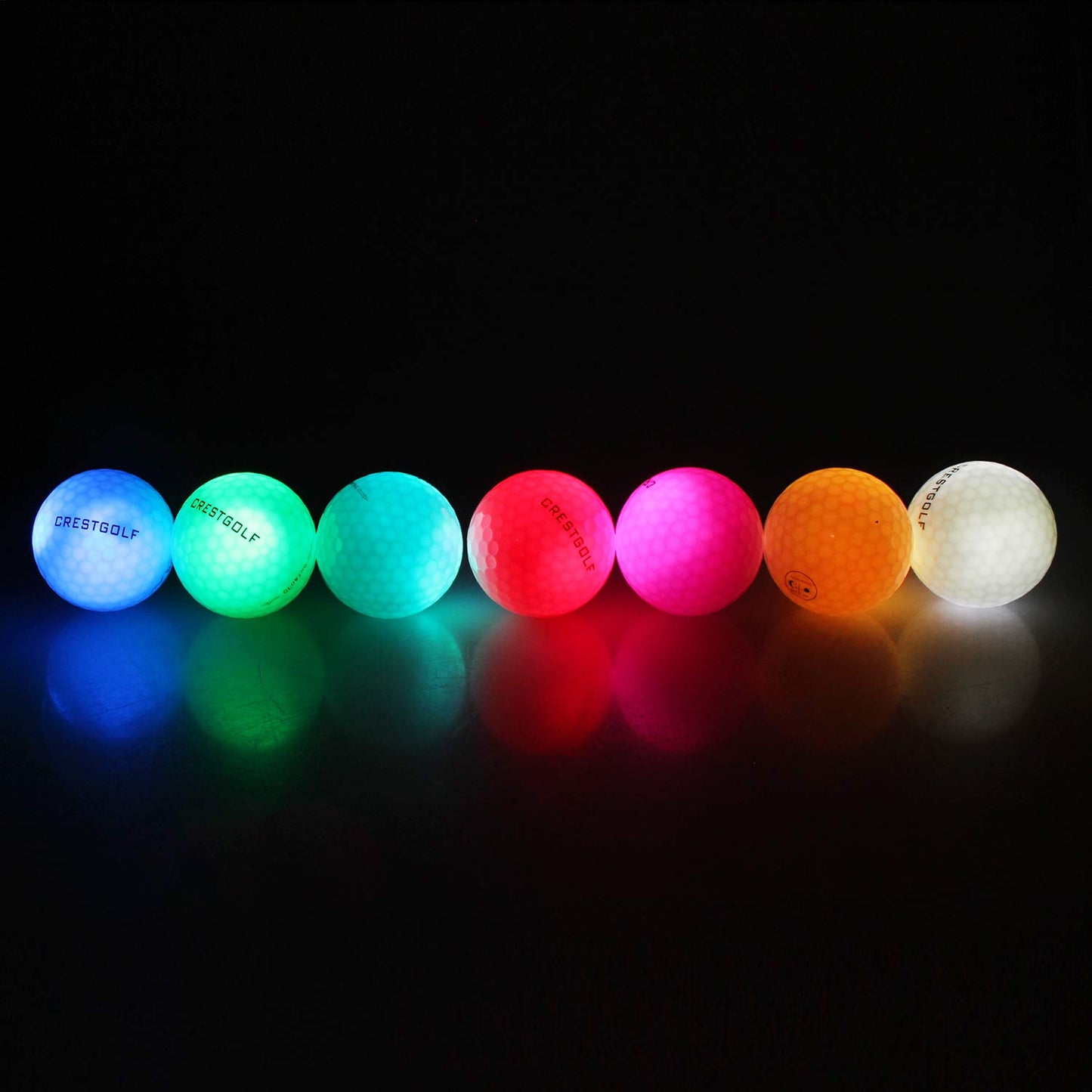 Crestgolf LED Golf Balls for Night Glow in The Dark Golf Ball Super Bright Six Color for Your Choice Best Golf Gift for Golfers