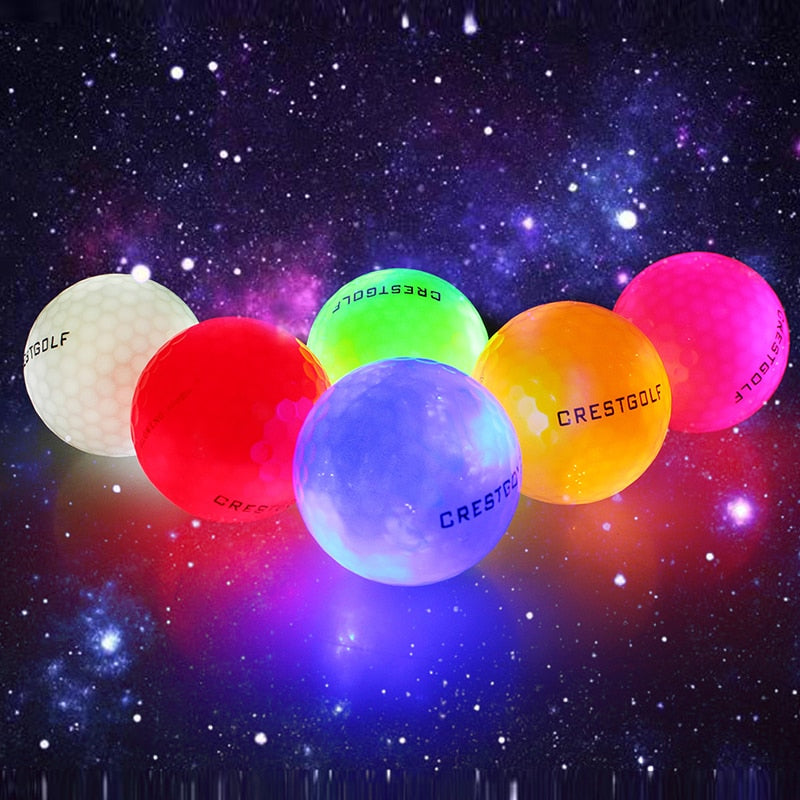 Crestgolf LED Golf Balls for Night Glow in The Dark Golf Ball Super Bright Six Color for Your Choice Best Golf Gift for Golfers