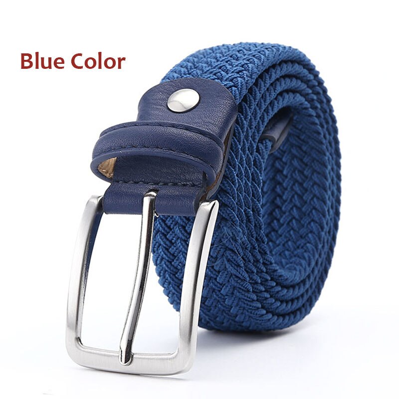 Belt Elastic For Men Leather Top Tip Male Military Tactical Strap Canvas Stretch Braided Waist Belts 1-3/8" Wide Wholesale