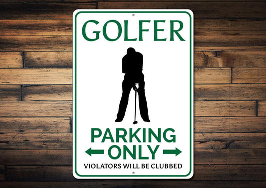 Golfer Parking Sign