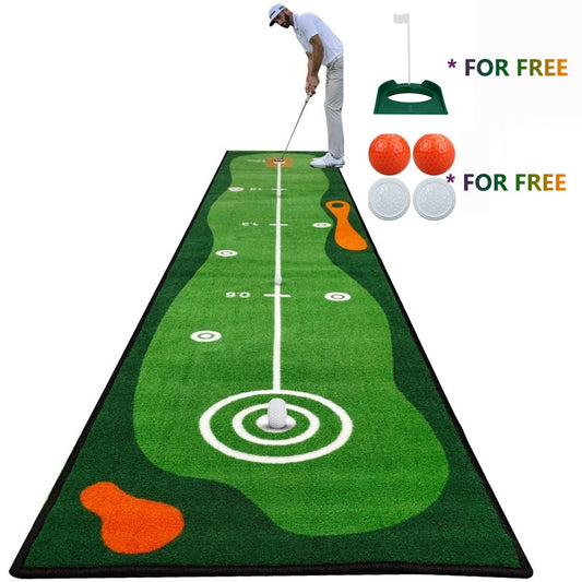 Crestgolf 300cm*50cm Golf Mat Golf Putting Green Indoor Golf Practice Using Indoor Outdoor Long Hitting Mat Golf Training Aids