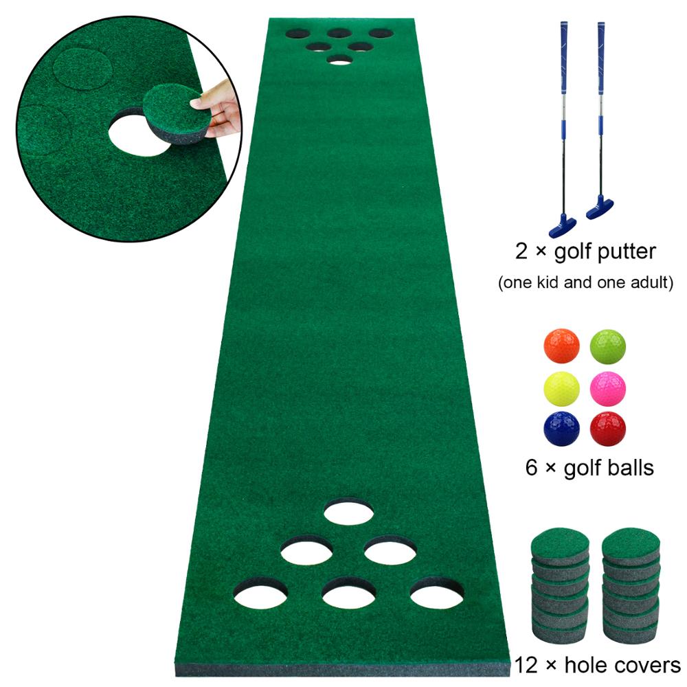 Crestgolf 300cm*50cm Golf Mat Golf Putting Green Indoor Golf Practice Using Indoor Outdoor Long Hitting Mat Golf Training Aids