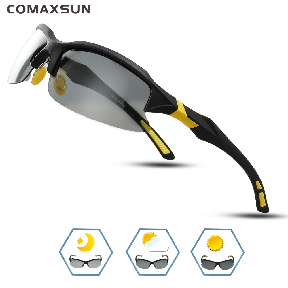 COMAXSUN Professional Polarized Glasses Sports Sunglasses UV 400 Tr90