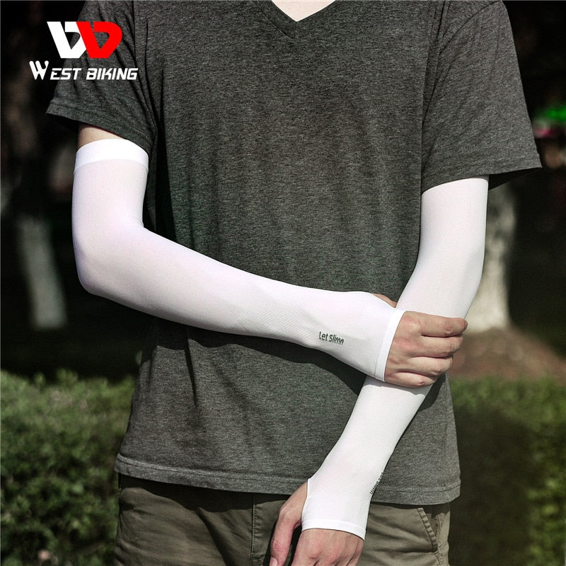 1 Pair Arm Sleeves Arm Warmer Sun UV Protection Long Fingerless Gloves Running Fishing Ridding Golf Arm Sleeves