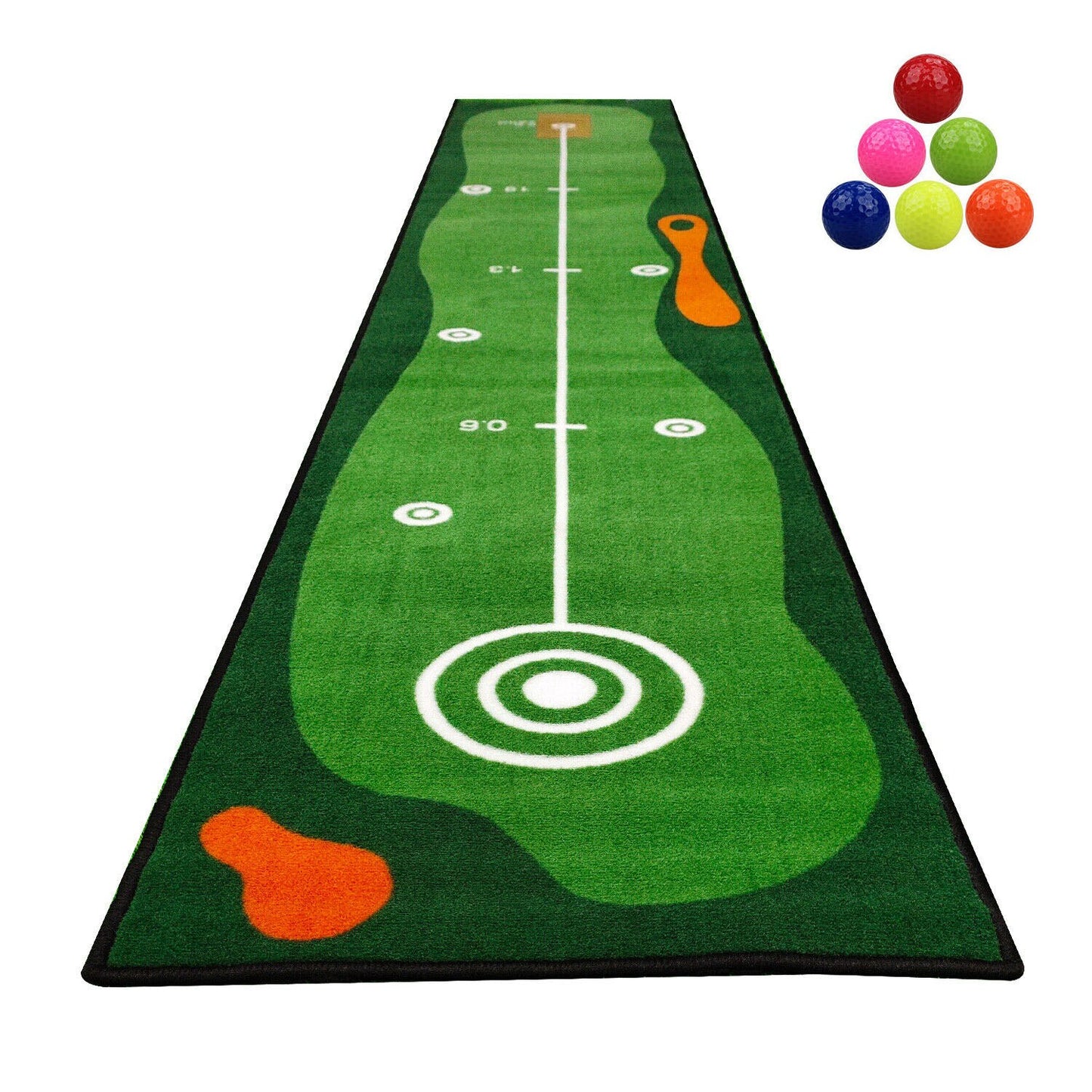 Crestgolf 300cm*50cm Golf Mat Golf Putting Green Indoor Golf Practice Using Indoor Outdoor Long Hitting Mat Golf Training Aids