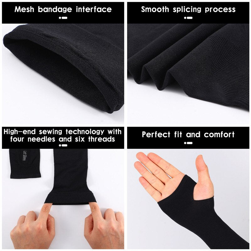 1 Pair Arm Sleeves Arm Warmer Sun UV Protection Long Fingerless Gloves Running Fishing Ridding Golf Arm Sleeves