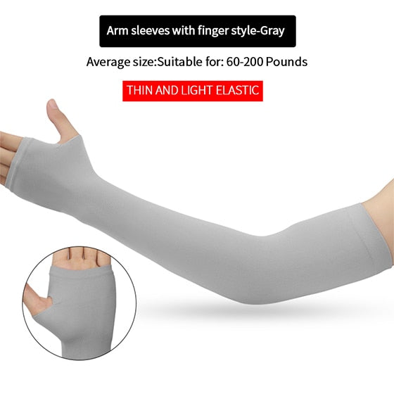 1 Pair Arm Sleeves Arm Warmer Sun UV Protection Long Fingerless Gloves Running Fishing Ridding Golf Arm Sleeves