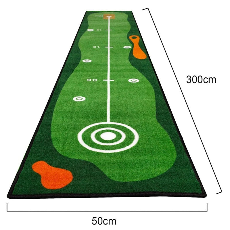 Crestgolf 300cm*50cm Golf Mat Golf Putting Green Indoor Golf Practice Using Indoor Outdoor Long Hitting Mat Golf Training Aids